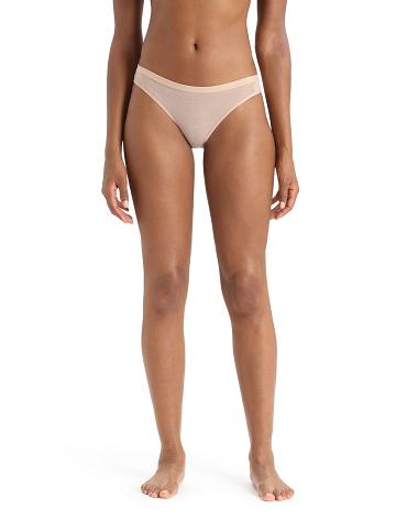 Women's Icebreaker Merino Siren Bikini Briefs Underwear Praline | CA 1228PJJQ